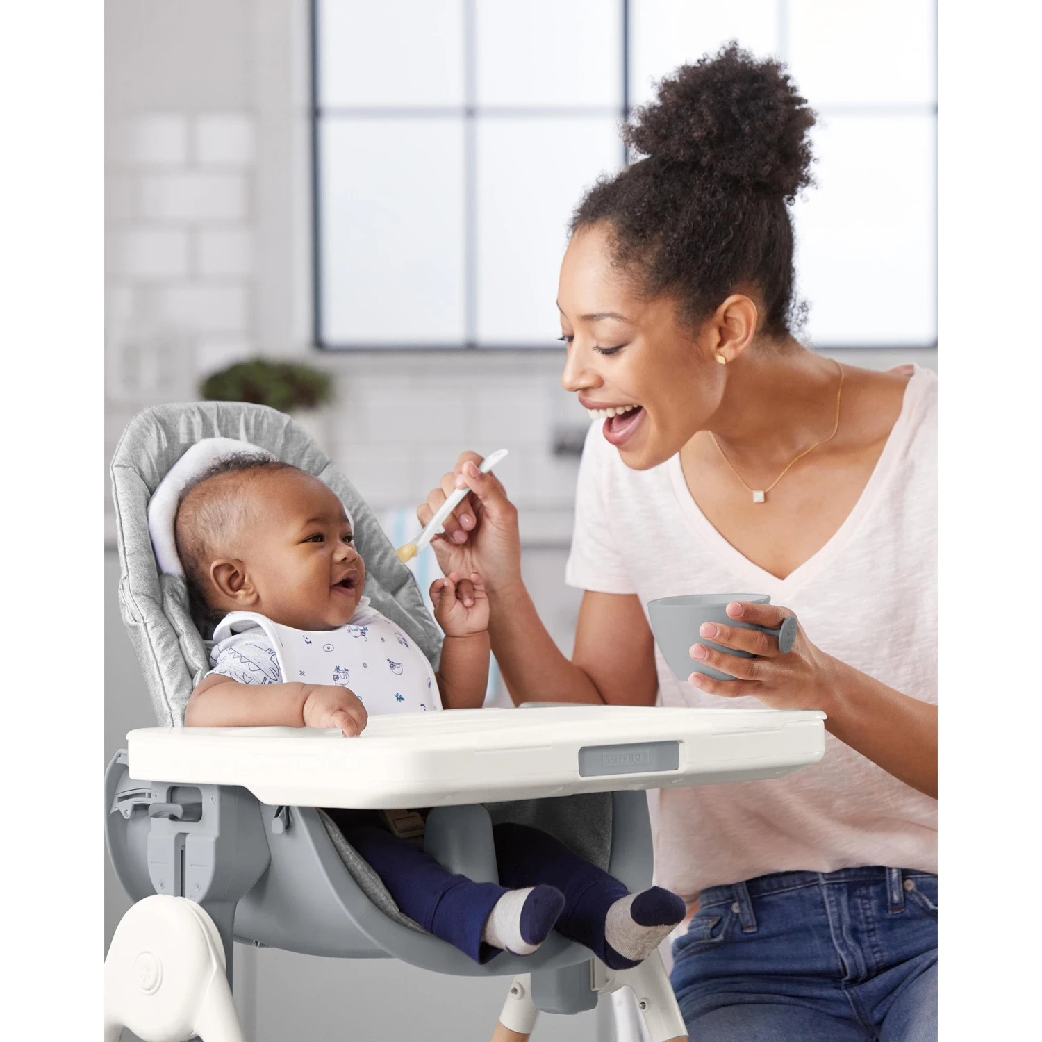 Skip Hop Easy-Grab Bowls-Grey/Soft Teal 6 Skip Hop Easy-Grab Bowls-Grey/Soft Teal - Image 6