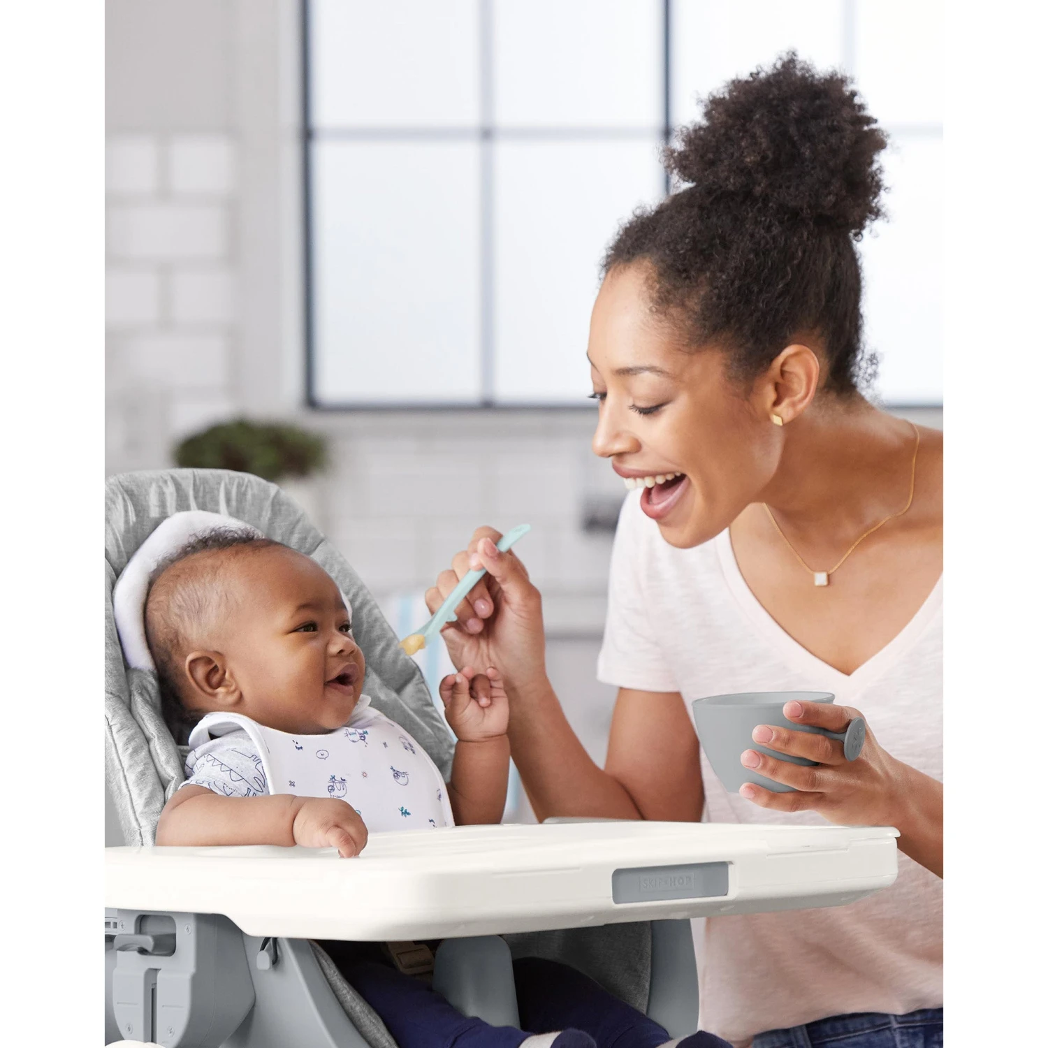 Skip Hop Easy-Feed Spoons-Grey/Soft Teal 5 Skip Hop Easy-Feed Spoons-Grey/Soft Teal - Image 5