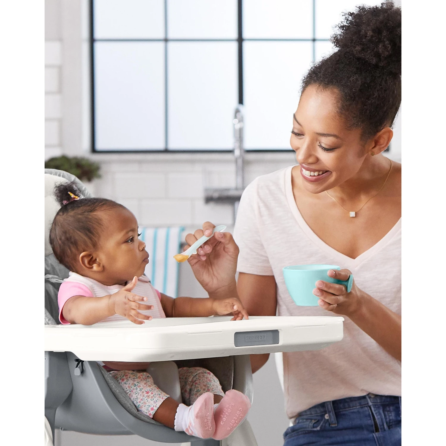 Skip Hop Easy-Feed Spoons-Grey/Soft Teal 7 Skip Hop Easy-Feed Spoons-Grey/Soft Teal - Image 7