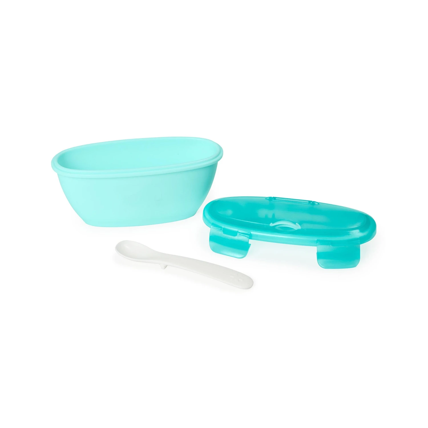 Skip Hop Easy-Serve Travel Bowl & Spoon- Teal 2 Skip Hop Easy-Serve Travel Bowl & Spoon- Teal - Image 2