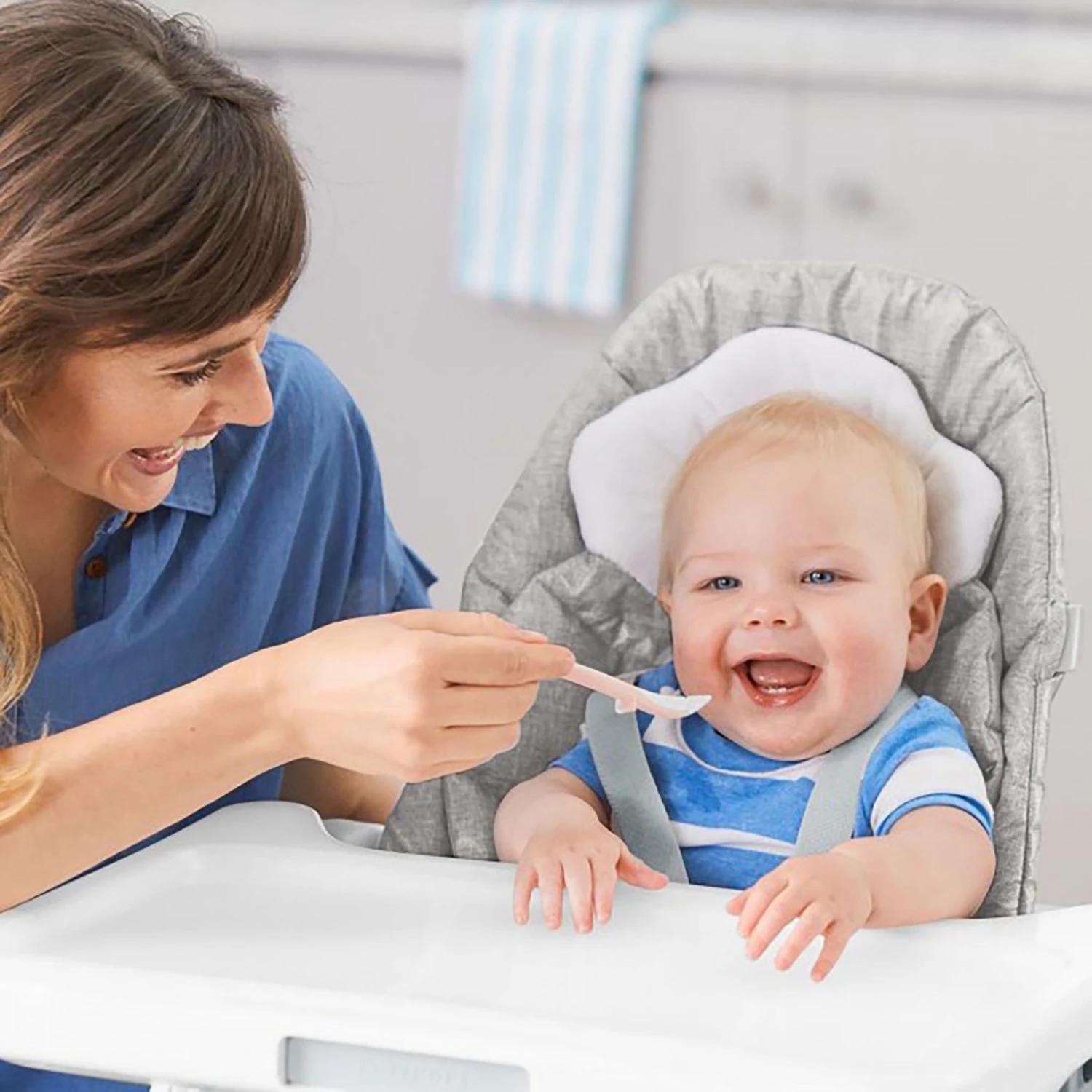 Skip Hop Easy-Feed Spoons-Grey/Soft Coral 5 Skip Hop Easy-Feed Spoons-Grey/Soft Coral - Image 5