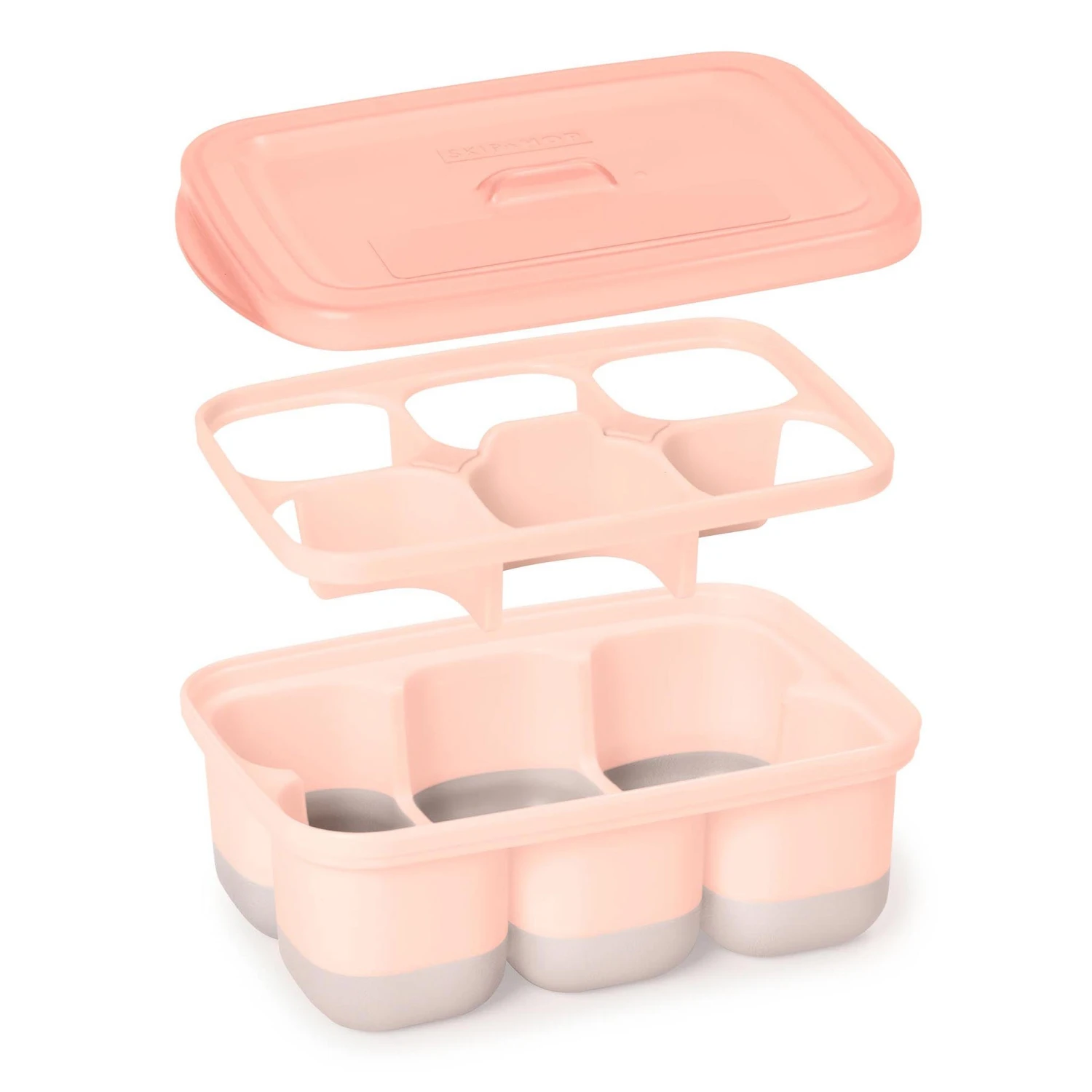 Skip Hop Easy-Fill Freezer Trays-Grey/Coral 2 Skip Hop Easy-Fill Freezer Trays-Grey/Coral - Image 2