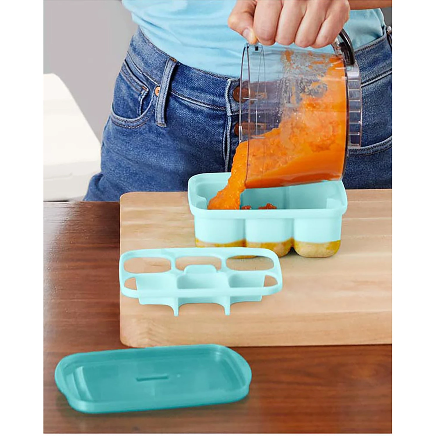 Skip Hop Easy-Fill Freezer Trays-Grey/Teal 3 Skip Hop Easy-Fill Freezer Trays-Grey/Teal - Image 3