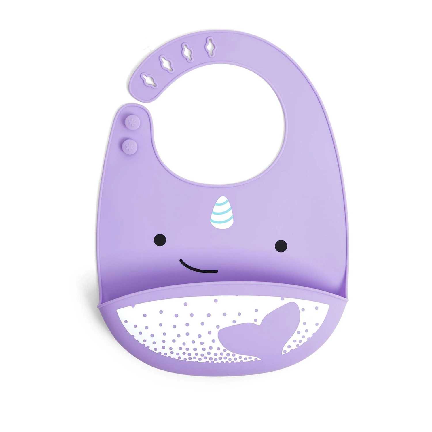 Skip Hop Zoo Fold & Go Silicone Bib - Narwhal 1 Skip Hop Zoo Fold & Go Silicone Bib - Narwhal