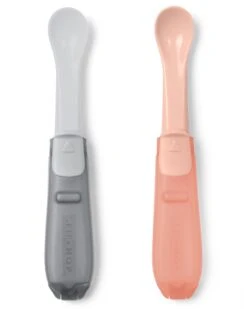Skip Hop Easy-Fold Travel Spoons- Grey/Coral