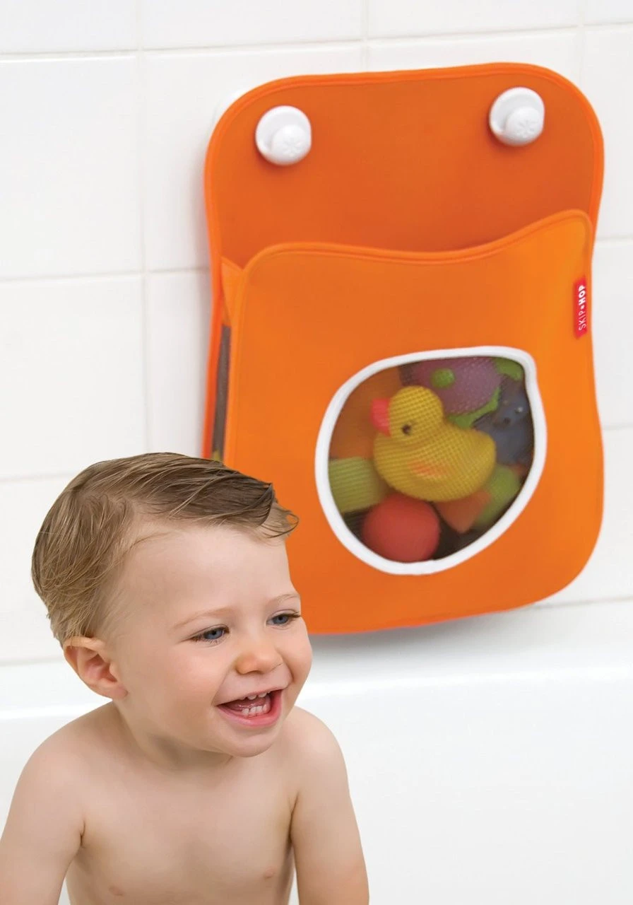 Skip Hop Tubby Bath Toy Organizer, Orange 3 Skip Hop Tubby Bath Toy Organizer, Orange - Image 3