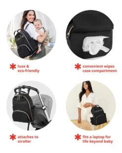 Skip Hop Envi Luxe Backpack Diaper Bag - Black 19 Skip Hop Envi Luxe Backpack Diaper Bag - Black -Skip Hop Store 9M203410 3