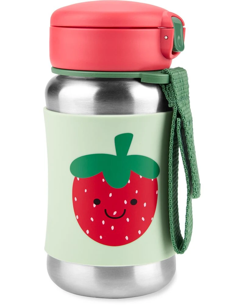 Skip Hop Spark Style Stainless Steel Straw Bottle - Strawberry 1 Skip Hop Spark Style Stainless Steel Straw Bottle - Strawberry