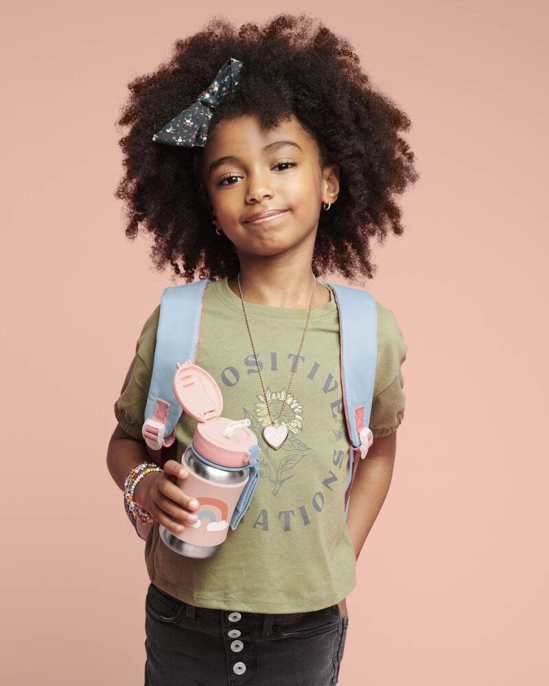 Skip Hop Spark Style Stainless Steel Straw Bottle - Rainbow 5 Skip Hop Spark Style Stainless Steel Straw Bottle - Rainbow - Image 5