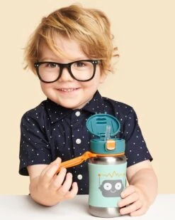 Skip Hop Spark Style Stainless Steel Straw Bottle - Robot -Skip Hop Store 9N778610 3