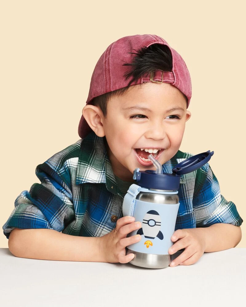 Skip Hop Spark Style Stainless Steel Straw Bottle - Rocket 5 Skip Hop Spark Style Stainless Steel Straw Bottle - Rocket - Image 5