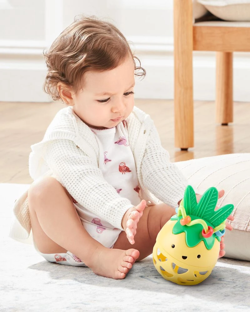 Skip Hop Farmstand Roll-Around Pineapple Rattle Baby Toy 2 Skip Hop Farmstand Roll-Around Pineapple Rattle Baby Toy - Image 2