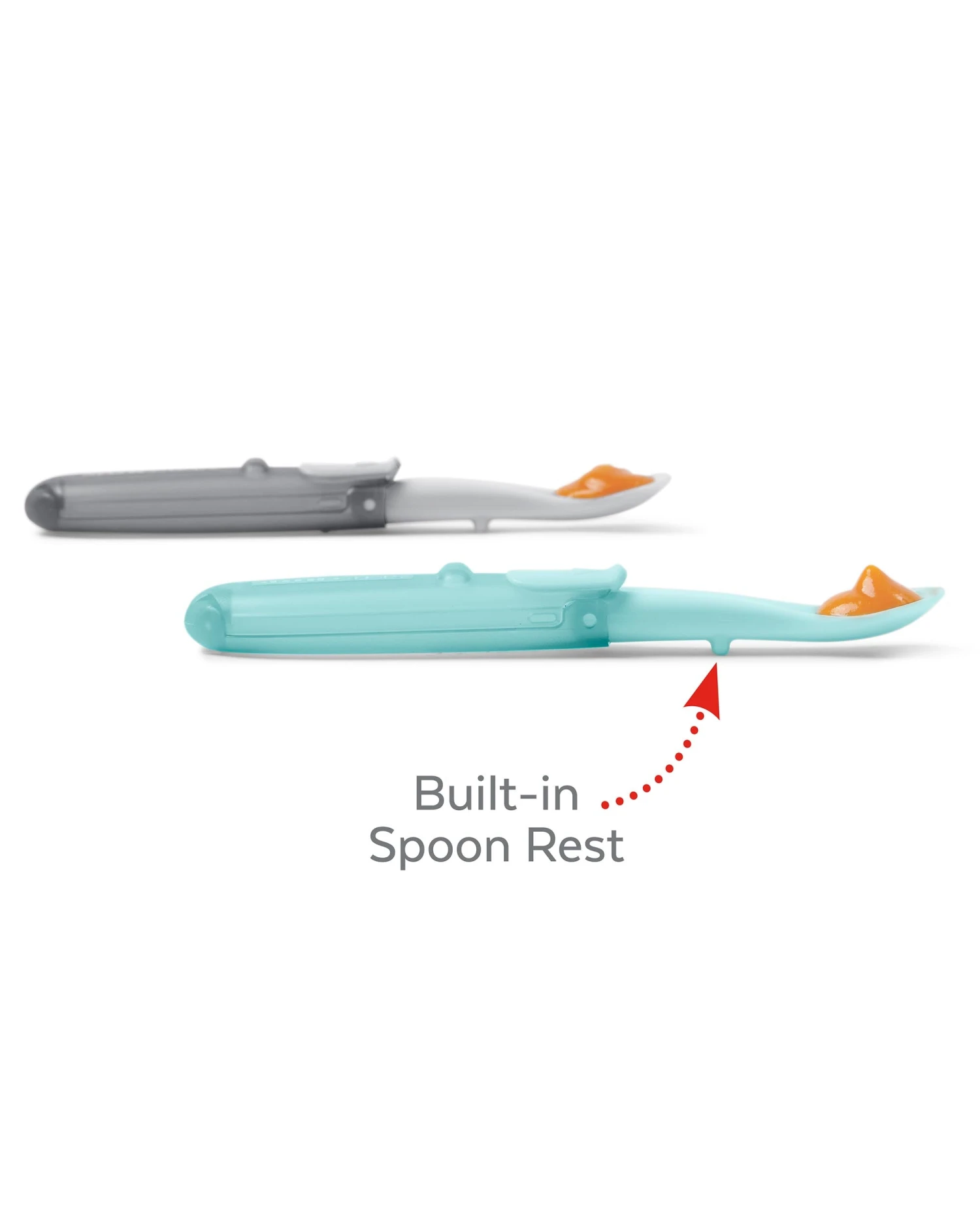 Skip Hop Easy-Fold Travel Spoons- Grey/Soft Teal 3 Skip Hop Easy-Fold Travel Spoons- Grey/Soft Teal - Image 3