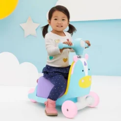 Skip Hop Kids' 3-in-1 Ride On Scooter And Wagon Toy - Unicorn