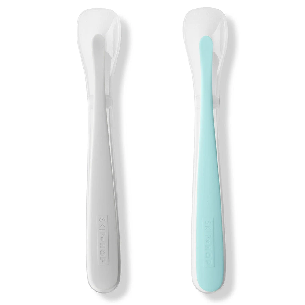 Skip Hop Easy-Feed Spoons - Grey/Soft Teal 1 Skip Hop Easy-Feed Spoons - Grey/Soft Teal