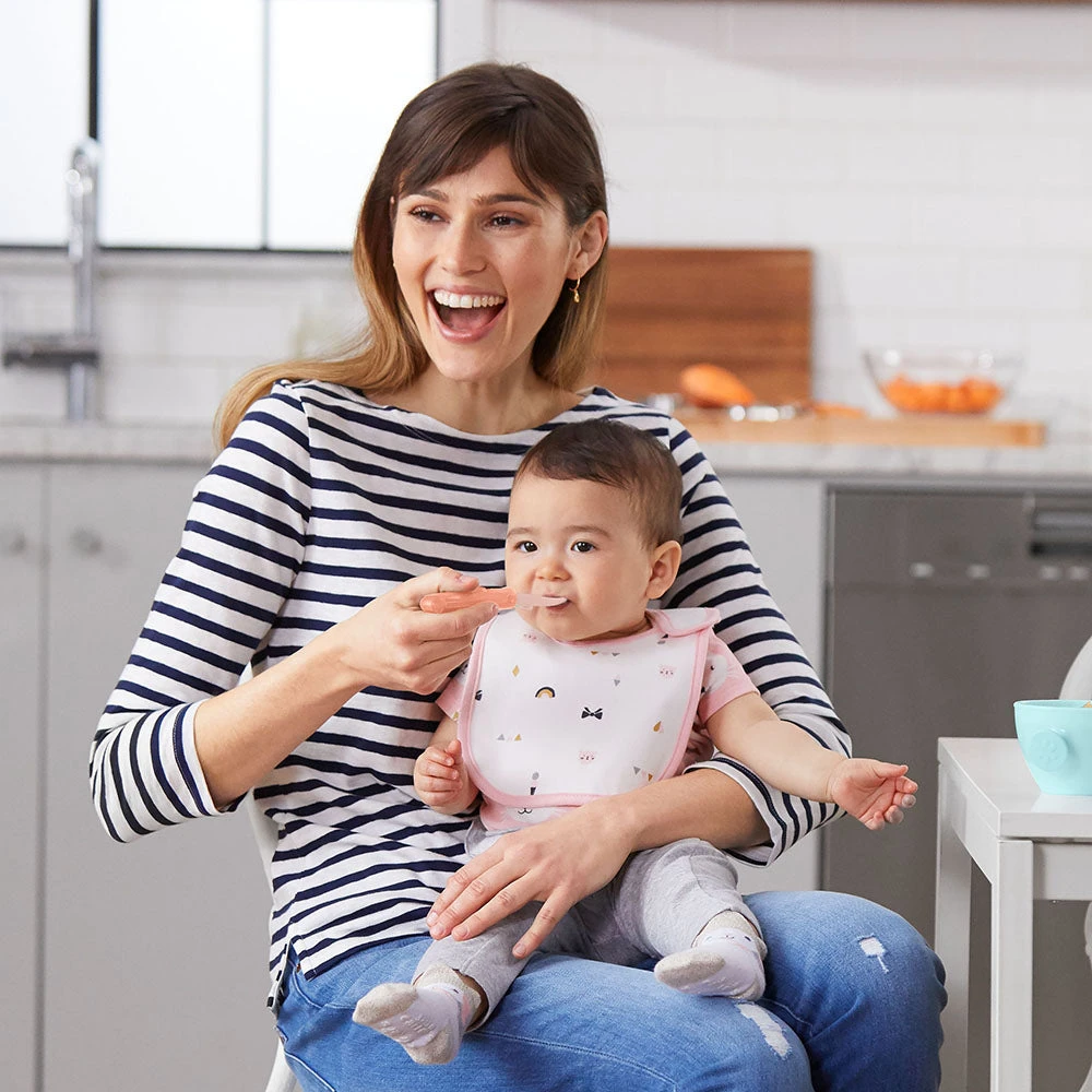 Skip Hop Easy-Fold Travel Spoons - Grey/Soft Coral 3 Skip Hop Easy-Fold Travel Spoons - Grey/Soft Coral - Image 3