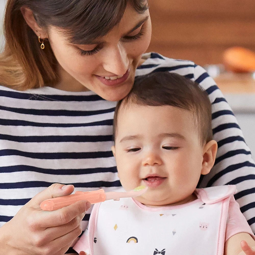 Skip Hop Easy-Fold Travel Spoons - Grey/Soft Coral 4 Skip Hop Easy-Fold Travel Spoons - Grey/Soft Coral - Image 4