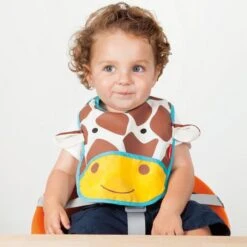 Skip Hop Zoo Tuck-Away Bib - Giraffe 5 Skip Hop Zoo Tuck-Away Bib - Giraffe -Skip Hop Store baby bib skip hop zoo tuck away bib giraffe 3