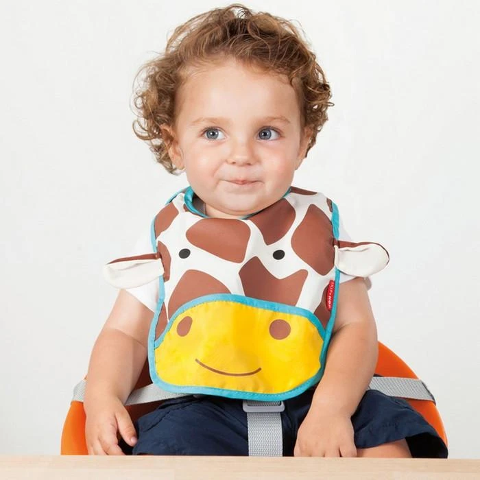 Skip Hop Zoo Tuck-Away Bib - Giraffe 3 Skip Hop Zoo Tuck-Away Bib - Giraffe - Image 3