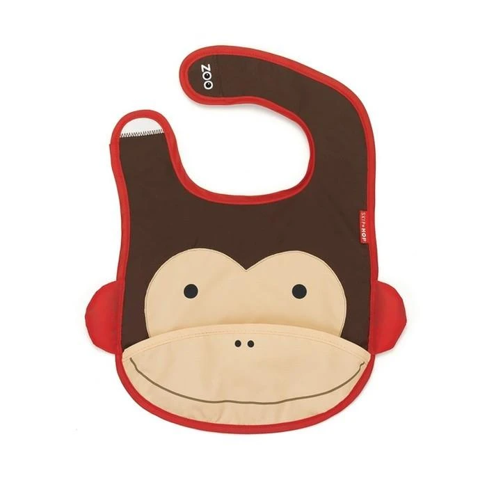 Skip Hop Zoo Tuck-Away Bib - Monkey 1 Skip Hop Zoo Tuck-Away Bib - Monkey