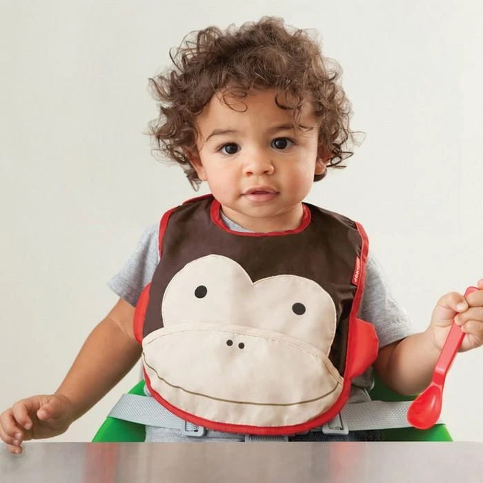Skip Hop Zoo Tuck-Away Bib - Monkey 3 Skip Hop Zoo Tuck-Away Bib - Monkey - Image 3