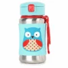 Skip Hop Zoo Stainless Steel Straw Bottle - Owl