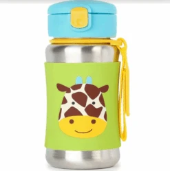 Skip Hop Zoo Stainless Steel Straw Bottle - Giraffe