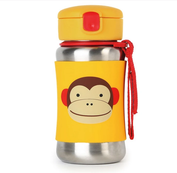 Skip Hop Zoo Stainless Steel Straw Bottle - Monkey 1 Skip Hop Zoo Stainless Steel Straw Bottle - Monkey