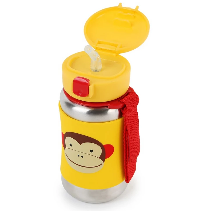Skip Hop Zoo Stainless Steel Straw Bottle - Monkey 2 Skip Hop Zoo Stainless Steel Straw Bottle - Monkey - Image 2
