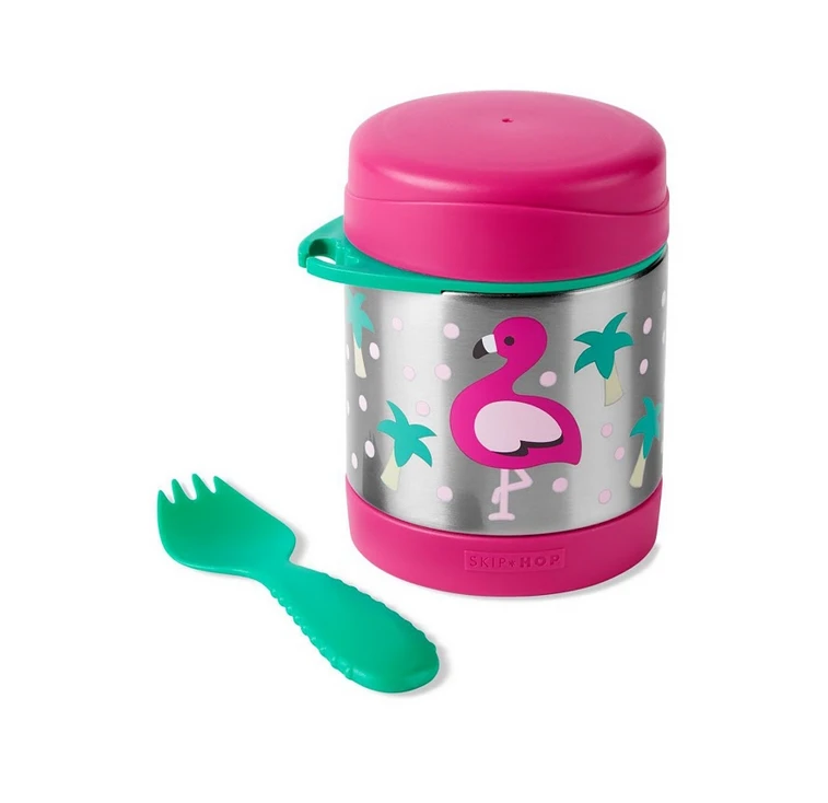 Skip Hop Zoo Insulated Little Kid Food Jar - Flamingo 2 Skip Hop Zoo Insulated Little Kid Food Jar - Flamingo - Image 2