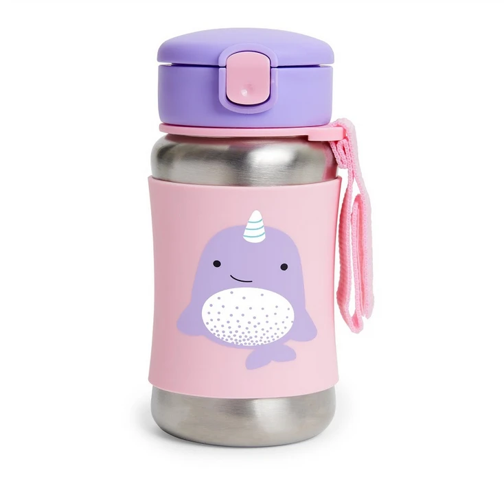 Skip Hop Zoo Stainless Steel Straw Bottle - Narwhal 1 Skip Hop Zoo Stainless Steel Straw Bottle - Narwhal